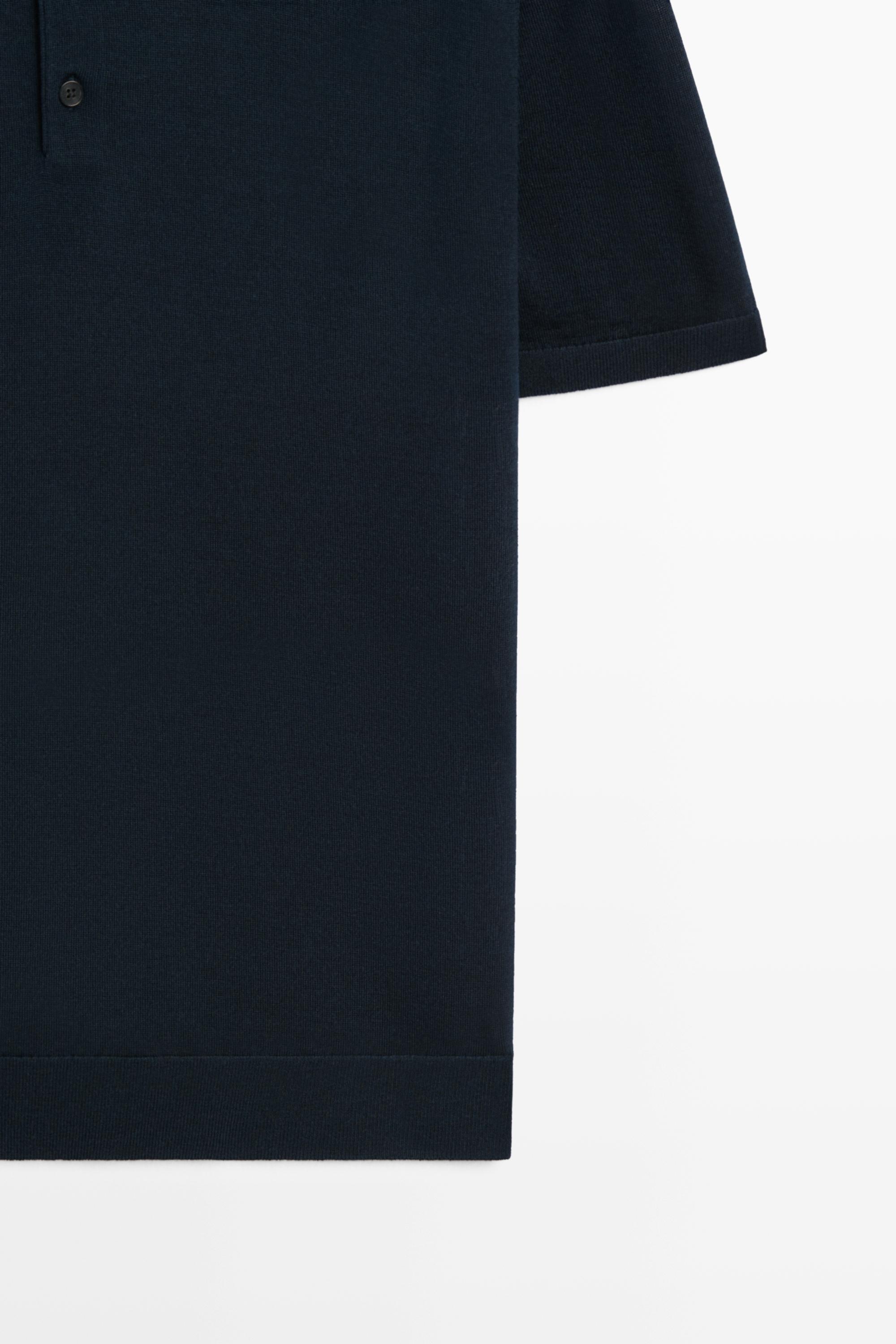 Polo en maille de laine mélangée
